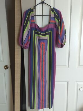Mara Hoffman Genevieve Dress - Multi Colored Striped Midi Dress